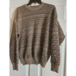 VINTAGE VIA TORINO MEN'S SWEATER MULTICOLORED SIZE Medium 90s Geometric Pattern